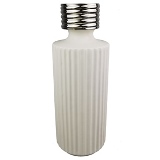 VASO DE CERAMICA BRANCO E PRATEADO