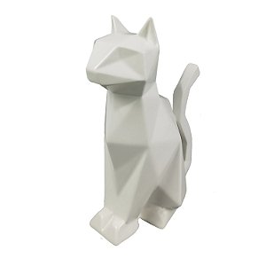 GATO DECORATIVO GEOMETRICO BRANCO OPACO