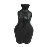 PEÇA DECORATIVA DE CERAMICA NO FORMATO DE CORPO PRETO FOSCO