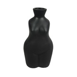 PEÇA DECORATIVA DE CERAMICA NO FORMATO DE CORPO PRETO FOSCO