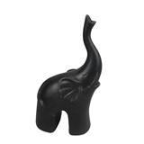 ELEFANTE DECORATIVO DE CERAMICA PRETO FOSCO