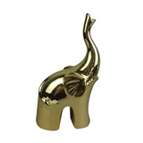 ELEFANTE DECORATIVO DE CERAMICA DOURADO