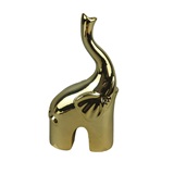 ELEFANTE DECORATIVO DE CERAMICA DOURADO