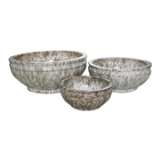 CJ DE VASOS DE CERAMICA BEGE MESCLADO - 3 PCS