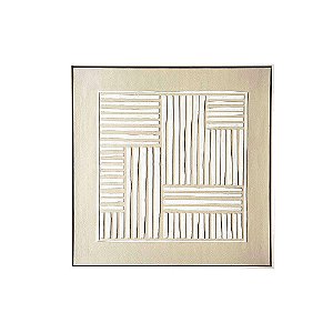 QUADRO DECORATIVO EM MDF MARROM COM DETALHE BRANCO