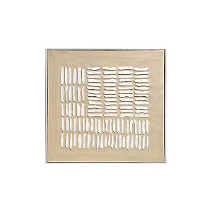 QUADRO DECORATIVO EM MDF MARROM COM DETALHE BRANCO