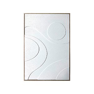 QUADRO DECORATIVO EM MDF BRANCO COM RELEVO