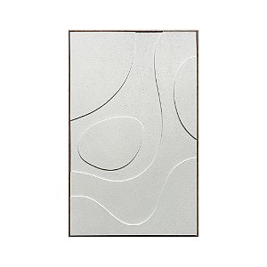 QUADRO DECORATIVO EM MDF BRANCO COM RELEVO