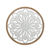 PEÇA DECORATIVA DE PAREDE DE MADEIRA BRANCA