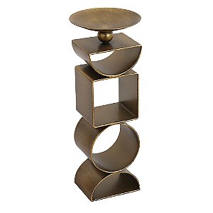 PECA DECORATIVA EM METAL CASTICAL BRONZE 8CM X 8CM X 18CM