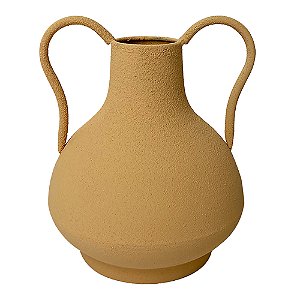 VASO DECORATIVO EM METAL MARROM 17,5CM X 17,5CM X 22CM
