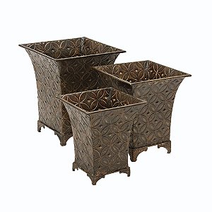 CJ DE CACHEPOTS DE FERRO 3 PCS