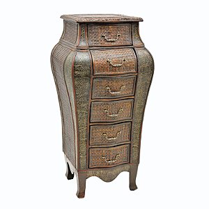 ESTANTE DE RATTAN COM MADEIRA