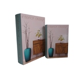CONJ DE LIVROS CAIXA AZUL E BRANCO - 2 PCS