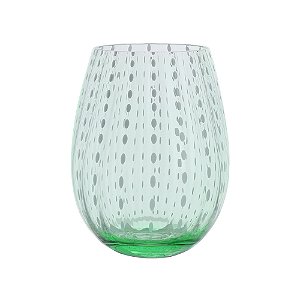 CONJ DE COPOS VERDE COM PONTOS BRANCOS - 6 PCS