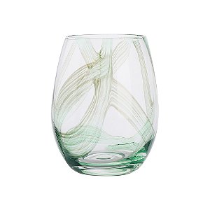 CJ DE COPOS EM VIDRO TRANSPARENTE E VERDE 6PCS