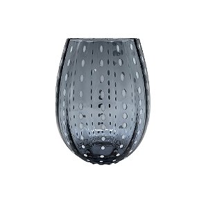 CJ DE COPOS EM VIDRO AZUL COM DETALHE BRANCO 6PCS