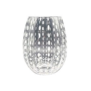 CJ DE COPOS EM VIDRO TRANSPARENTE COM DETALHE BRANCO 6PCS