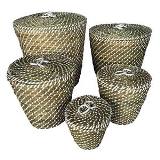 CJ DE 5 CESTOS EM PLANCTON VEGETAL CLARO G 42CM X 42