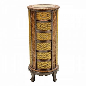 ESTANTE DE MADEIRA COM RATTAN