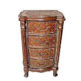 ESTANTE DE RATTAN COM MADEIRA- 4 GAVETAS