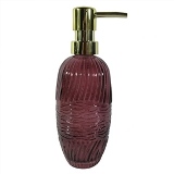 PORTA SABONETE LIQUIDO DE VIDRO VINHO E DOURADO