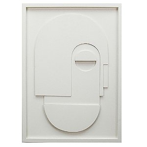 QUADRO DECORATIVO EM MADEIRA - 3D - BRANCO - 50X70X2.5CM