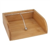 PORTA GUARDANAPOS DE BAMBU E METAL MARROM