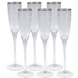 CJ DE 6 TACAS PARA CHAMPAGNE DETALHE PRATA