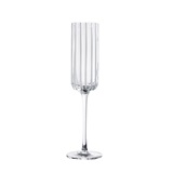 CONJ DE TACAS DE CHAMPAGNE TRANSPARENTE COM RISCOS BRANCOS - 6 PCS