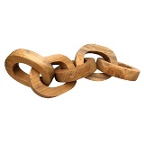 JO0010 - PECA DECORATIVA EM MADEIRA - CORRENTE - COR NATURAL - 4X13X50CM