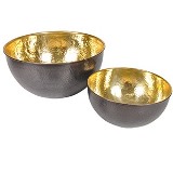 CJ. DE 3 BOWLS EM METAL CINZA ESCURO P: 12,5CM X 5CM | M: