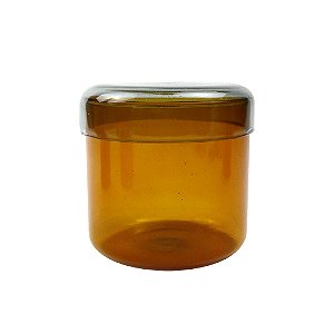 POTE DECORATIVO EM VIDRO AMBAR E TRANSPARENTE - 660ML