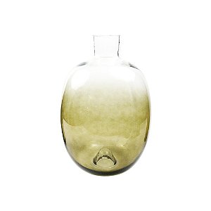 VASO DECORATIVO EM VIDRO COM DEGRADE FUME E TRANSPARENTE