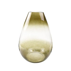VASO DECORATIVO EM VIDRO COM DEGRADE FUME E TRANSPARENTE
