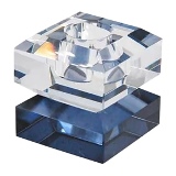 CASTICAL DECORATIVO EM VIDRO TRANSPARENTE E AZUL