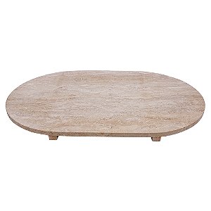 BANDEJA DECORATIVA EM PEDRA BEGE 40,00CM X 60,00CM X 3,00CM