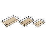 CJ DE BANDEJAS DE METAL E VIDRO 3 PCS G 25 X 14 X 4CM | M 20