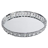 BANDEJA DE METAL ESPELHADA PRATA