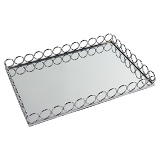 BANDEJA DE METAL ESPELHADA PRATA
