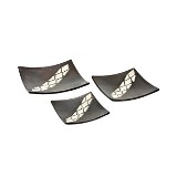 CONJUNTO DE PECAS DE CERAMICA PRETA- 3 PCS