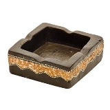 CINZEIRO DE CERAMICA PRETA QUADRADO