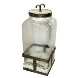 POTE DECORATIVO DE MADEIRA COM VIDRO