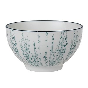 CJ DE BOWLS DE CERAMICA BRANCA E AZUL 4PCS