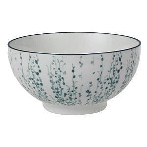 CJ DE BOWLS DE CERAMICA BRANCA E AZUL 4PCS