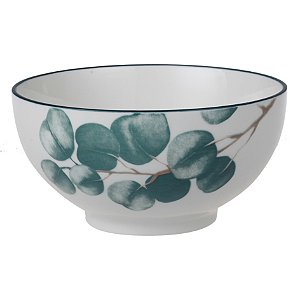 CJ DE BOWLS DE CERAMICA BRANCA COM ESTAMPA 4PCS