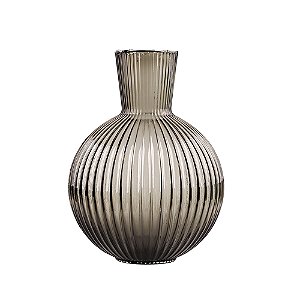 VASO DECORATIVO EM VIDRO FUME