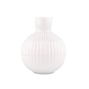 VASO DECORATIVO EM VIDRO BRANCO