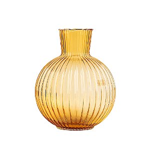 VASO DECORATIVO EM VIDRO AMBAR