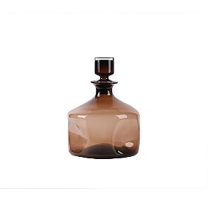 GARRAFA DECORATIVA EM VIDRO MARROM